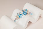 Blue Topaz Statement Earrings