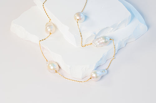 Long Baroque Pearl Necklace