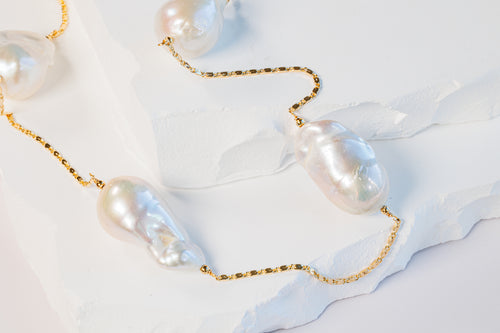 Long Baroque Pearl Necklace