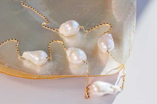 Long Baroque Pearl Necklace