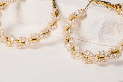 Twilight Pearl Hoops