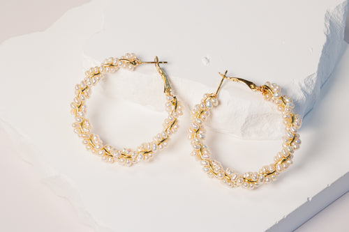 Twilight Pearl Hoops