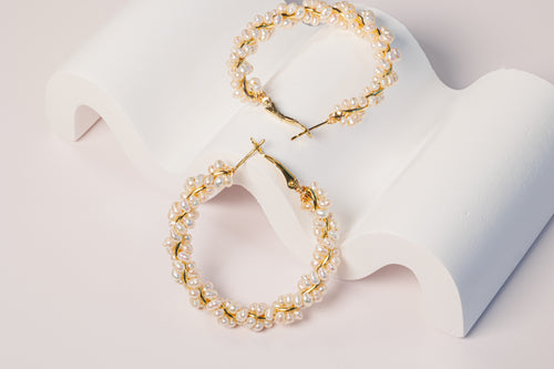 Twilight Pearl Hoops