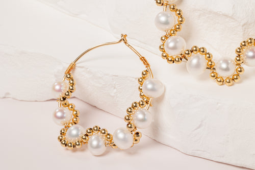 Love Waves Pearl Earrings