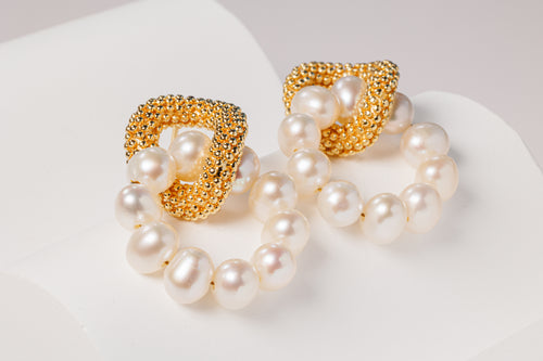 Love Twist Pearl Earrings