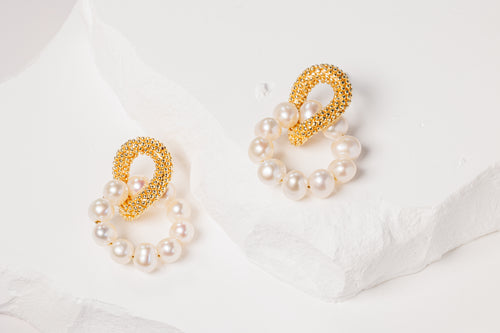 Love Twist Pearl Earrings