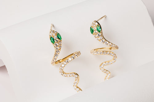 Gold Serpent Twist Studs