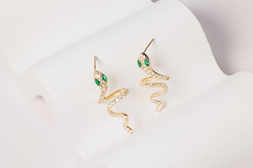 Gold Serpent Twist Studs