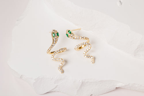 Gold Serpent Twist Studs