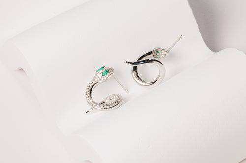 Silver Serpent Loop Studs