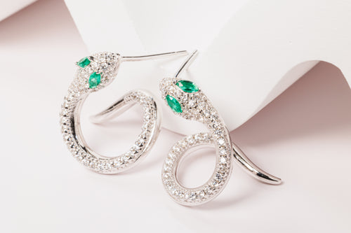 Silver Serpent Loop Studs