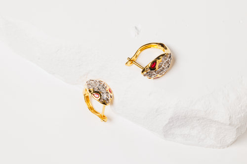 Golden Serpent Luxe Hoops