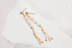 Golden Pearl Tassel Earrings