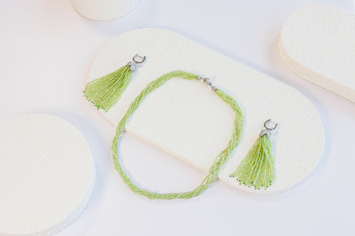 Vibrant Peridot Triple Strand Necklace