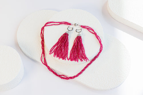 Radiant Spinel Tassel Earrings
