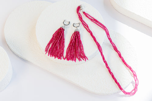 Radiant Spinel Tassel Earrings