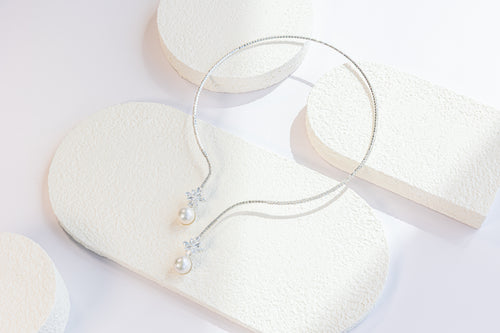 Pearl & Zircon Lariat Necklace