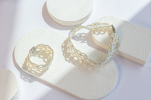 Golden Weave Pearl Choker
