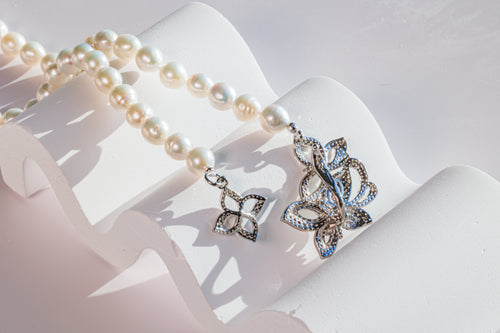 Butterfly Pearl Necklace - Multi-wear