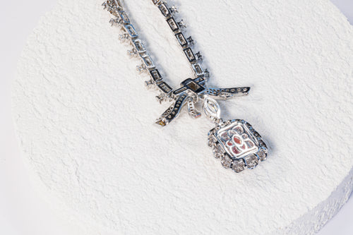 Pink Zircon Bow Necklace