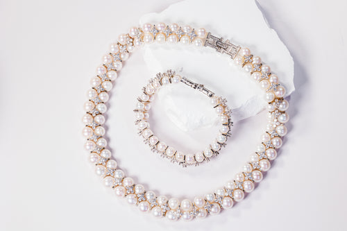 Pearl Zircon Statement Necklace