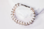 Pearl Zircon statement bracelet