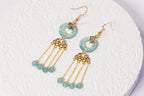 Cloud Jadeite Tassel Earrings
