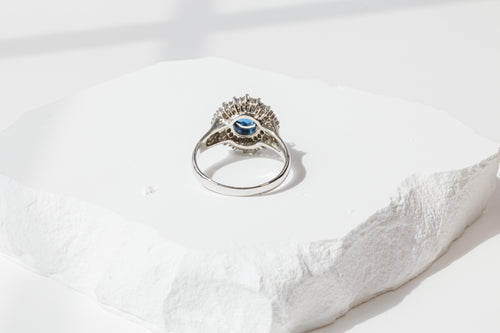 Royal Blue Sapphire and Diamond Ring