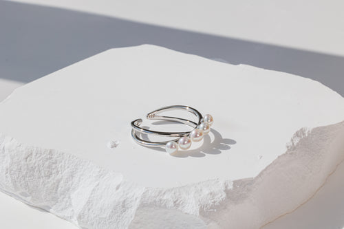 Pearl Cross Band Ring