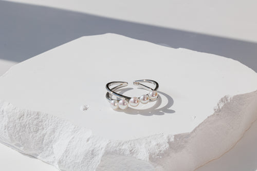 Pearl Cross Band Ring