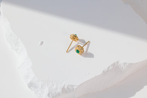 Small Sugarloaf Emerald Studs