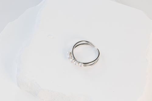 Pearl Cross Band Ring