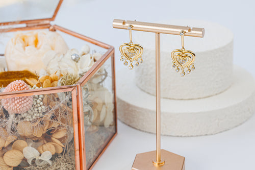 Hearts in Motion Gold Earrings