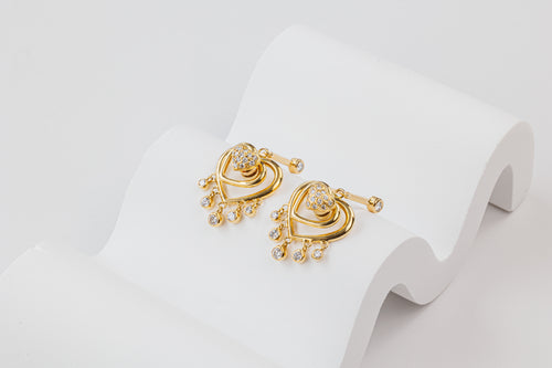 Hearts in Motion Gold Earrings