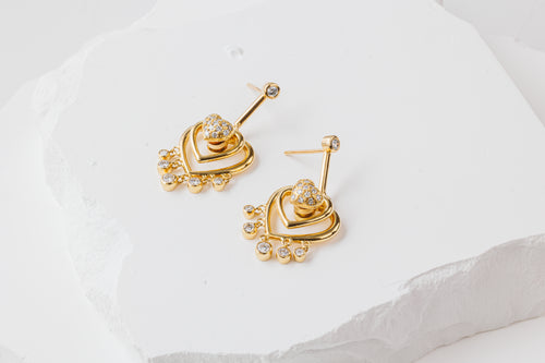 Hearts in Motion Gold Earrings