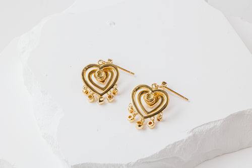 Hearts in Motion Gold Earrings