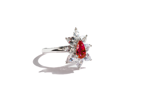 Ruby and Diamond Bloom Ring