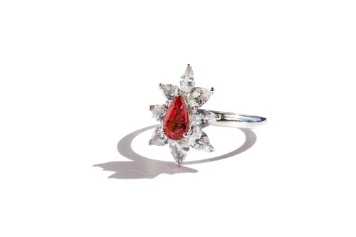 Ruby and Diamond Bloom Ring