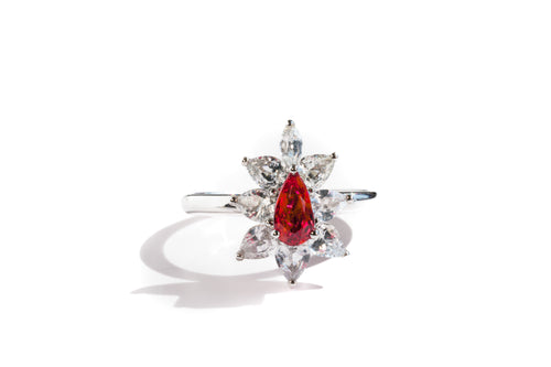 Ruby and Diamond Bloom Ring