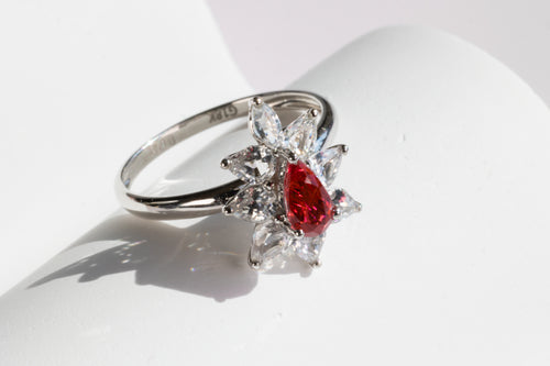 Ruby and Diamond Bloom Ring