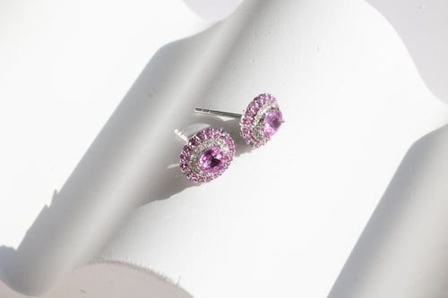 Pink Blossom Sapphire Earrings