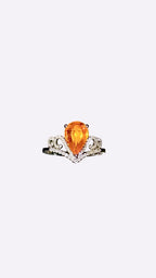 Sunset Majesty Orange Sapphire Crown Ring - 2.185ct