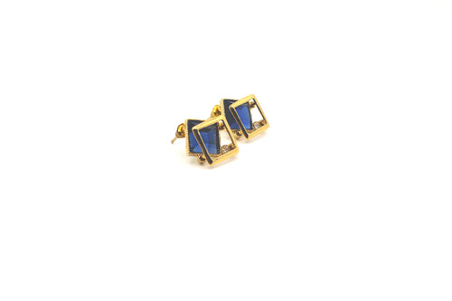Dark Blue Crystal Earrings