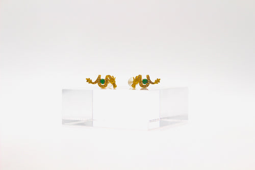 Dragon Gold Jadeite Earrings