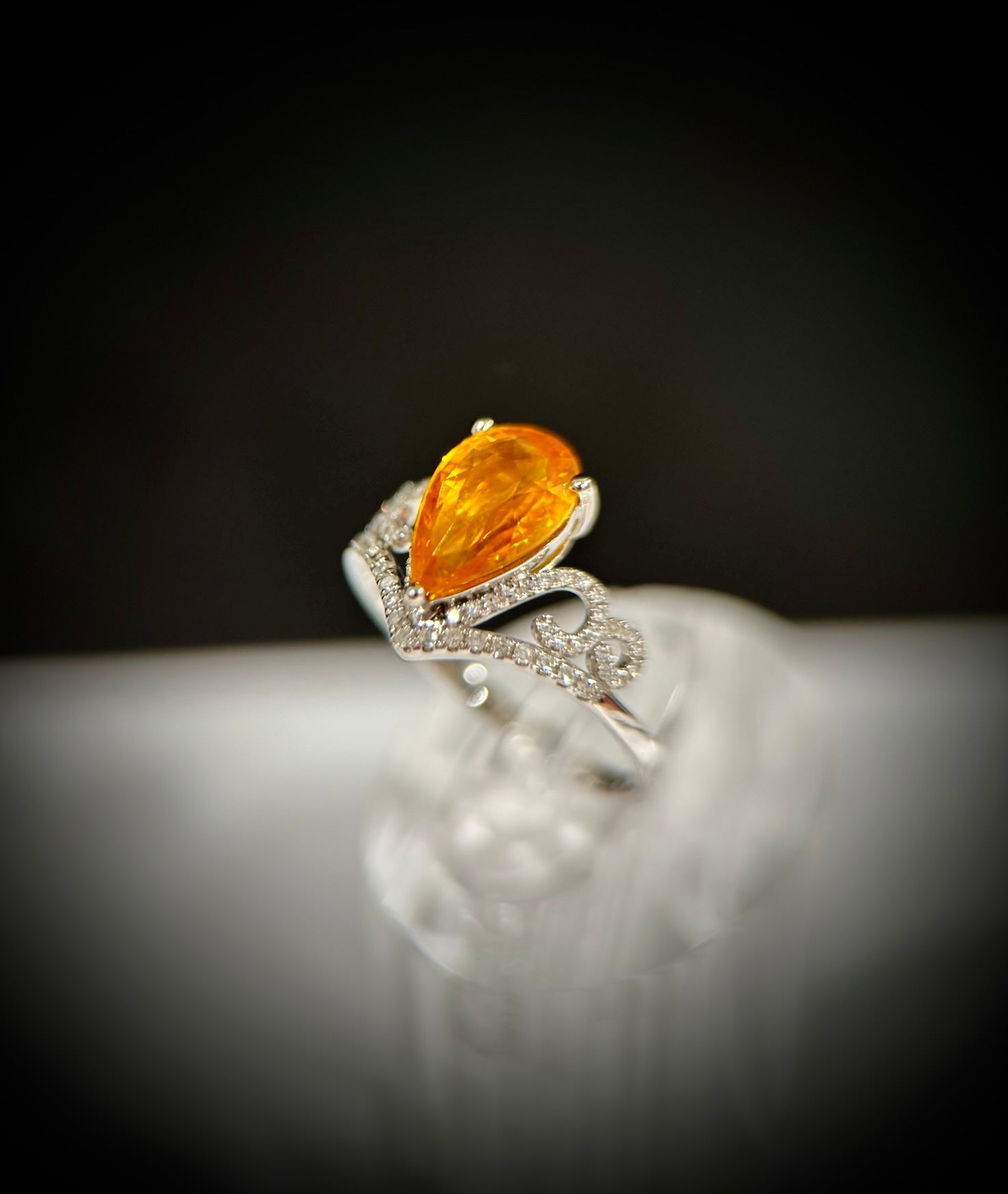 Orange sapphire sale ring