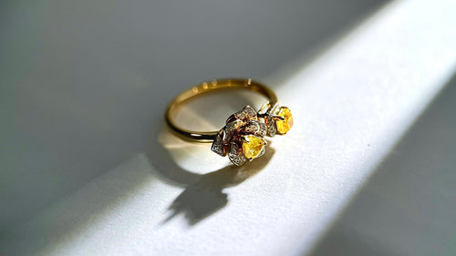 Sunrise Rose Open Yellow Diamond Ring