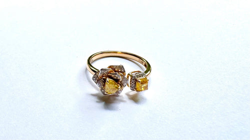 Sunrise Rose Open Yellow Diamond Ring