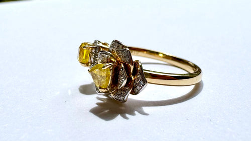 Sunrise Rose Open Yellow Diamond Ring