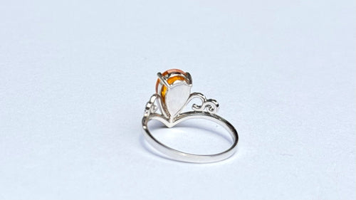 Sunset Majesty Orange Sapphire Crown Ring - 2.185ct