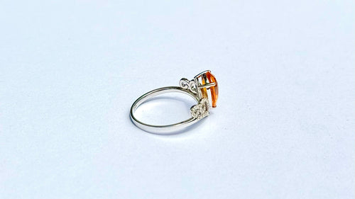 Sunset Majesty Orange Sapphire Crown Ring - 2.185ct